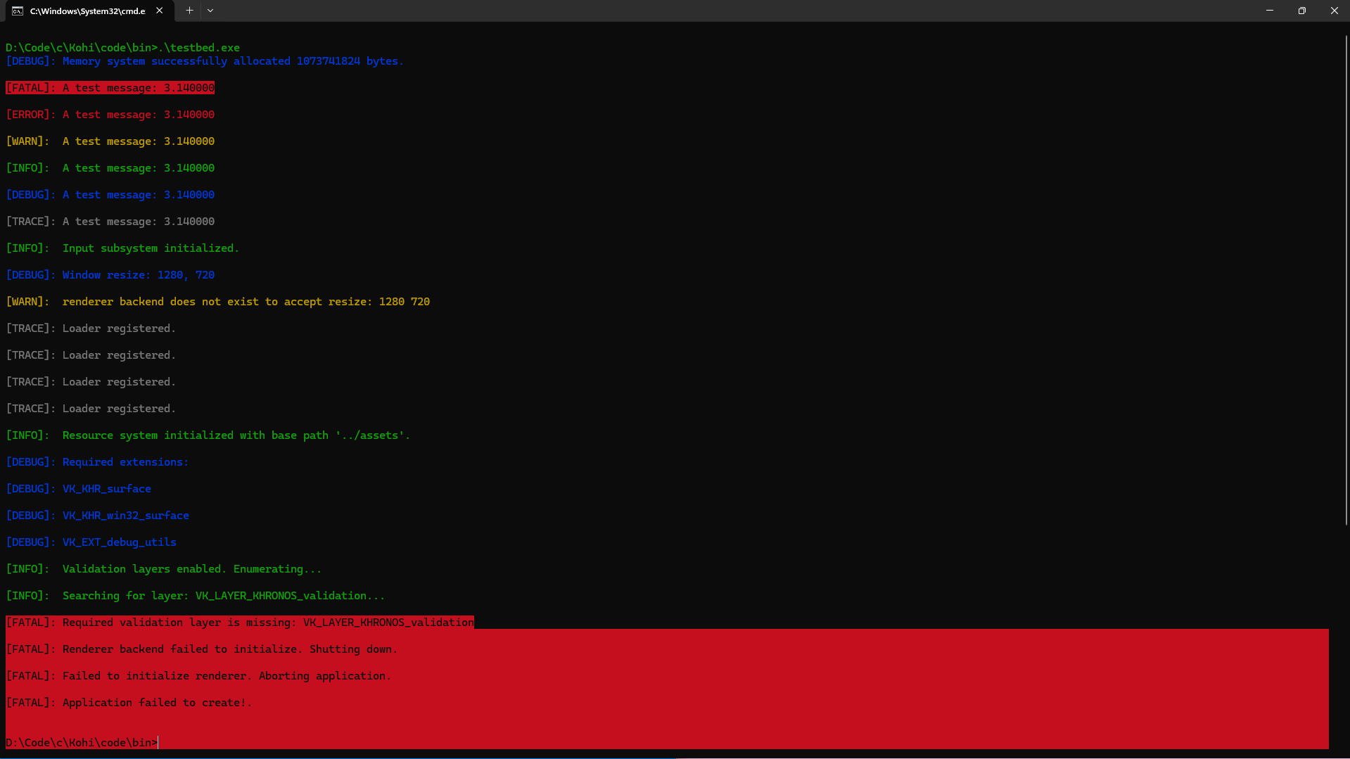 logs from the test "app"